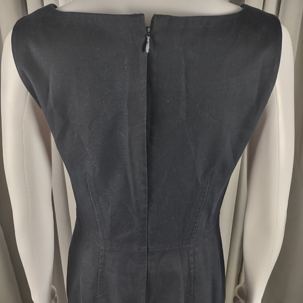 Talbots Women's Cotton Blend Sheath Sleeveless Scoop Neck Black Dress Size 6 - Picture 5 of 11